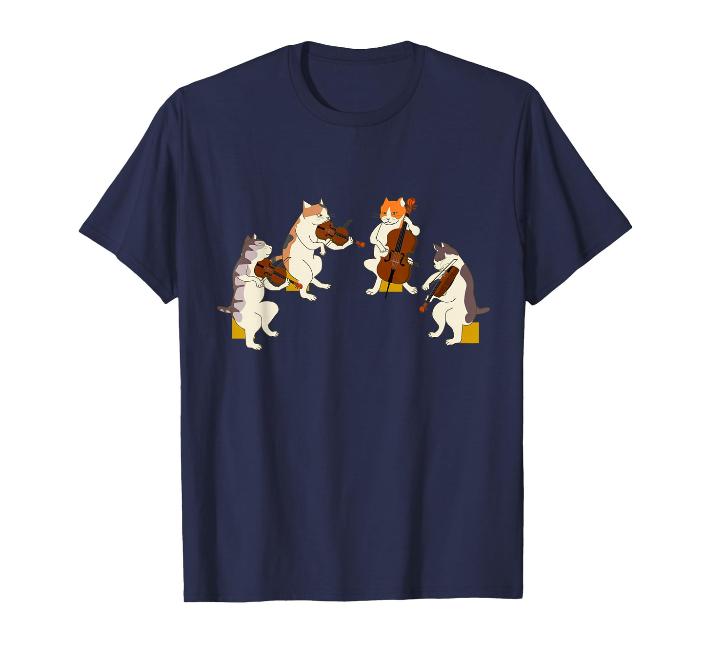 Fun Cats Playing Violin Cello Gift Music Cat Lover T-Shirt