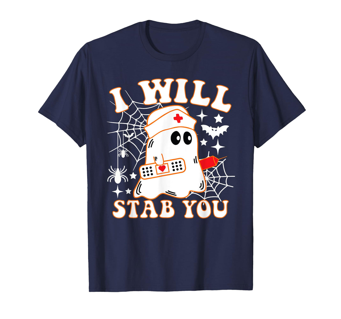 I Will Stab You Nurse Funny Ghost Halloween Costume T-Shirt