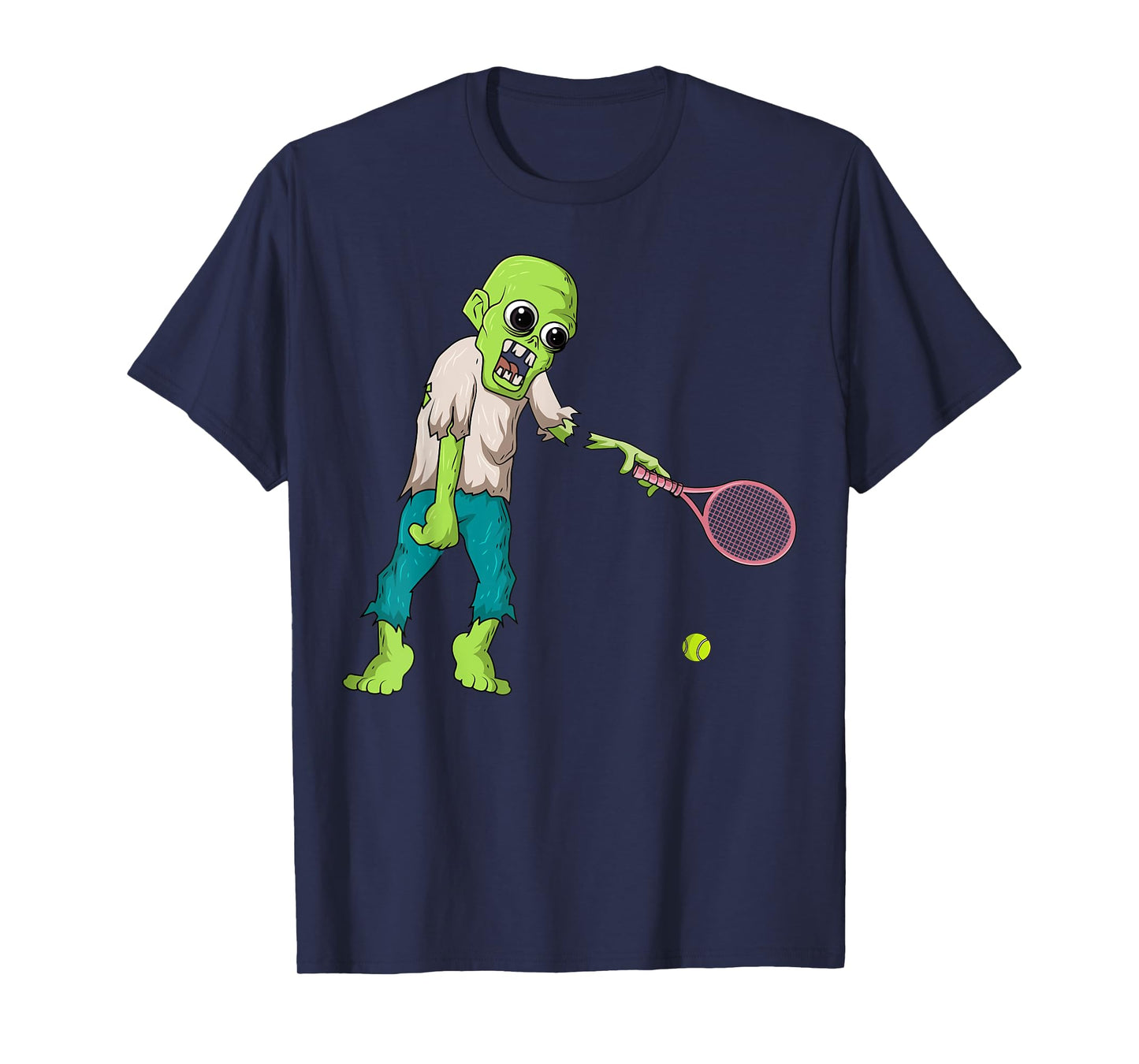 Halloween Tennis Player Zombie Sport Lover Spooky Racket T-Shirt