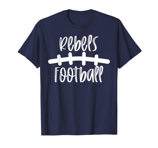 Rebels Football School Spirit Team Mascot Game Night T-Shirt