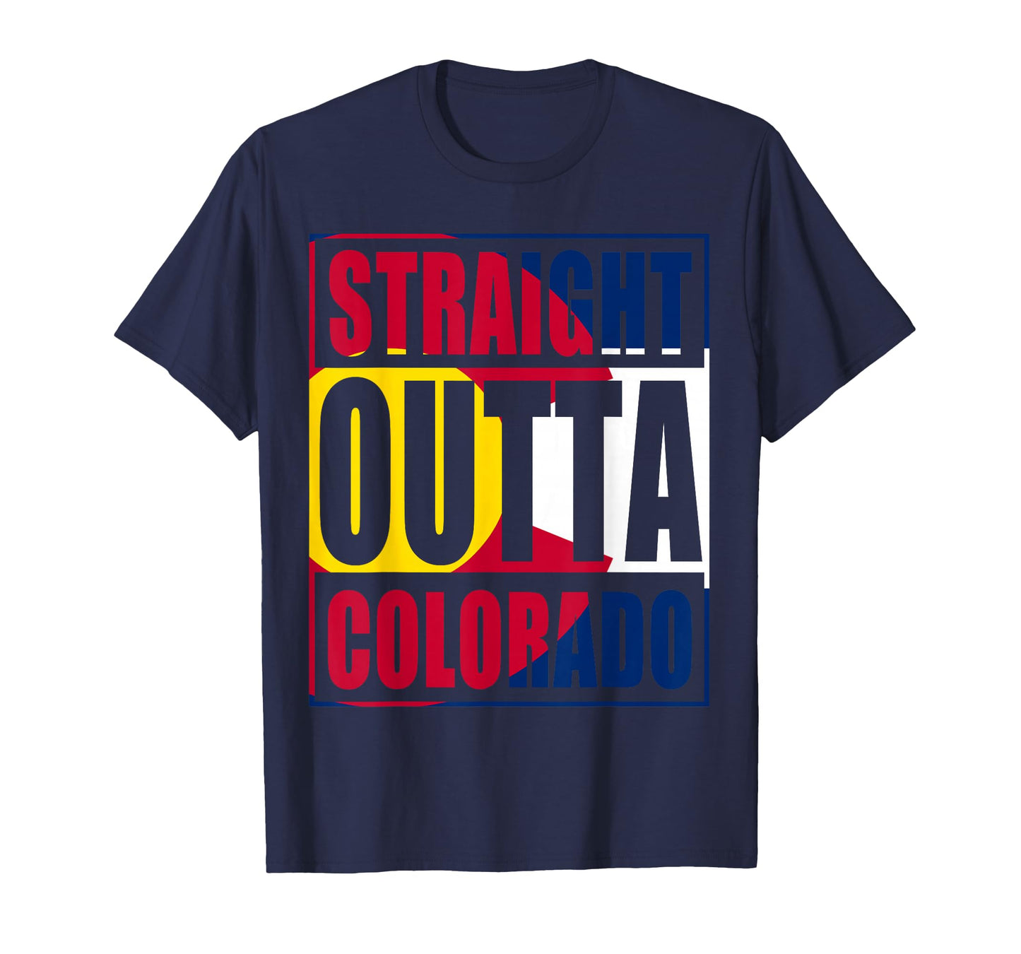 Straight Outta Colorful Colorado Flag T-Shirt