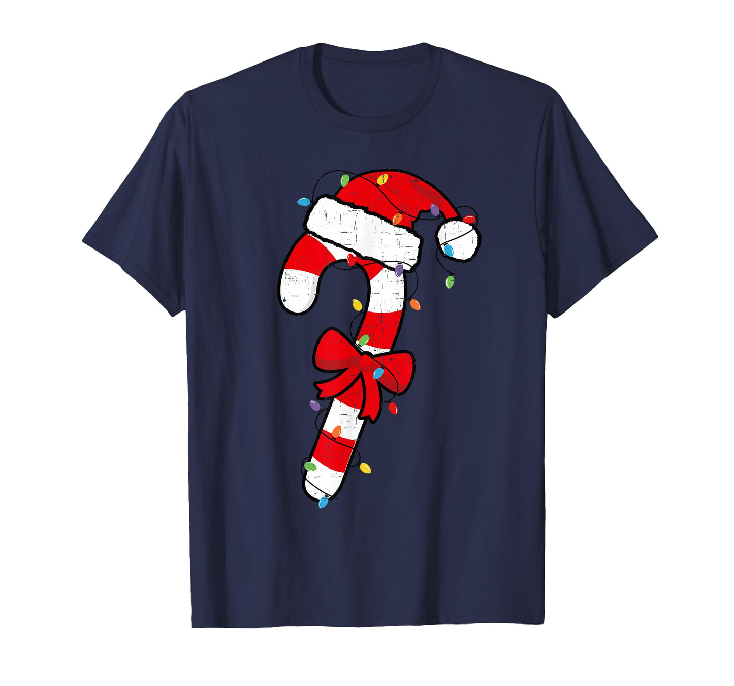Christmas Candy Cane Santa Xmas Kids Toddler Youth Women Men T-Shirt