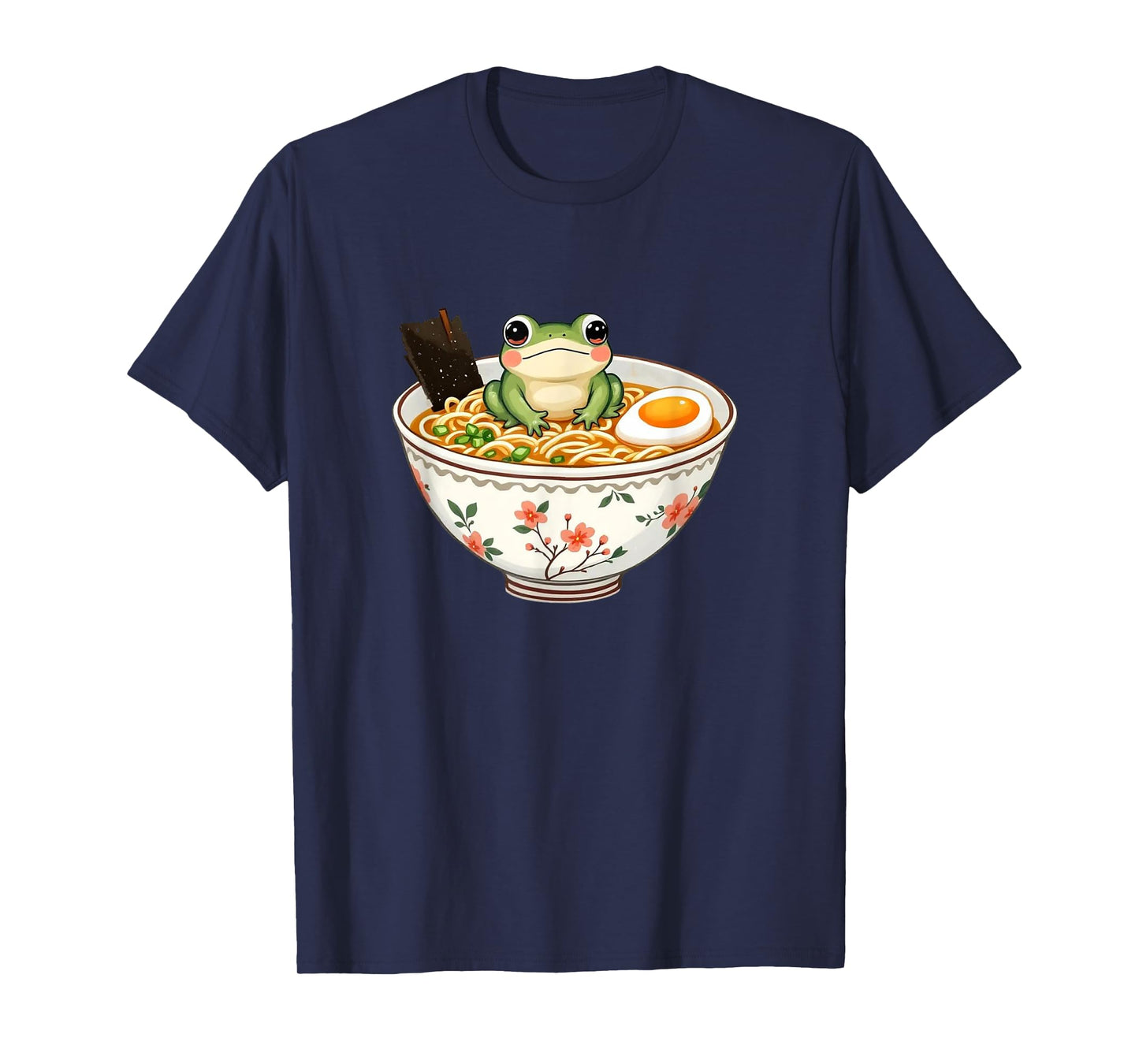 Cute Kawaii Frog In A Ramen Bowl Anime Lover Men Women Kids T-Shirt