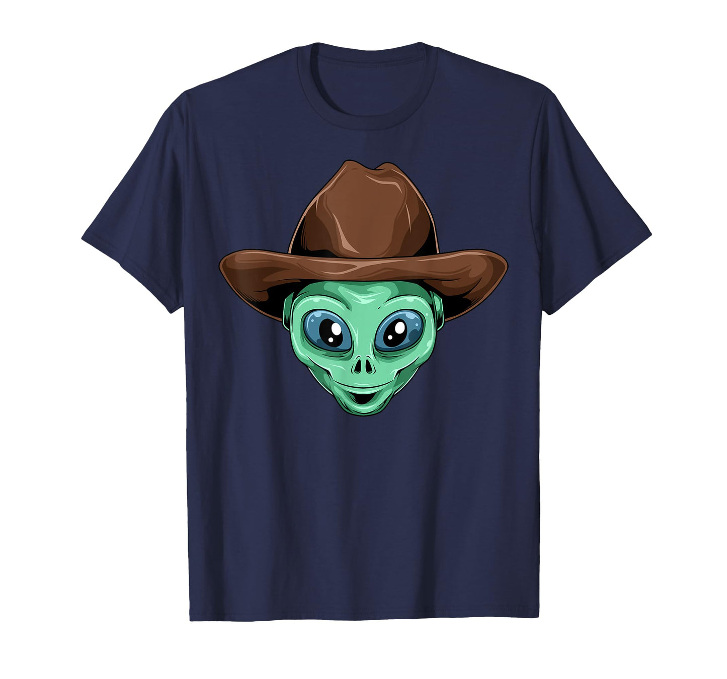 Alien Cowboy Hat UFO Believers Outer Space Cowboy Alien T-Shirt
