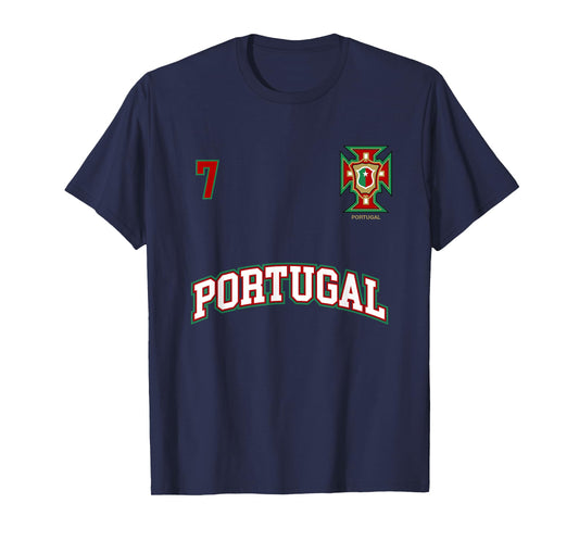 Portugal Shirt Number 7 (+BACK) Soccer Team Sports Tee Flag T-Shirt