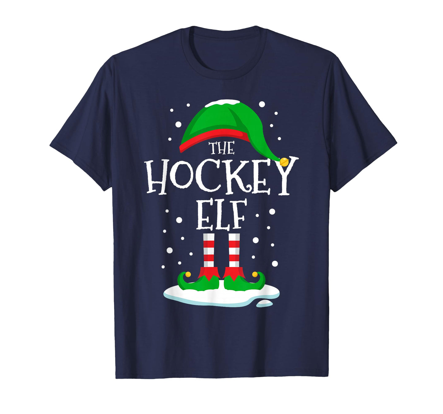 The Hockey Elf Christmas Family Matching Xmas Group Funny T-Shirt