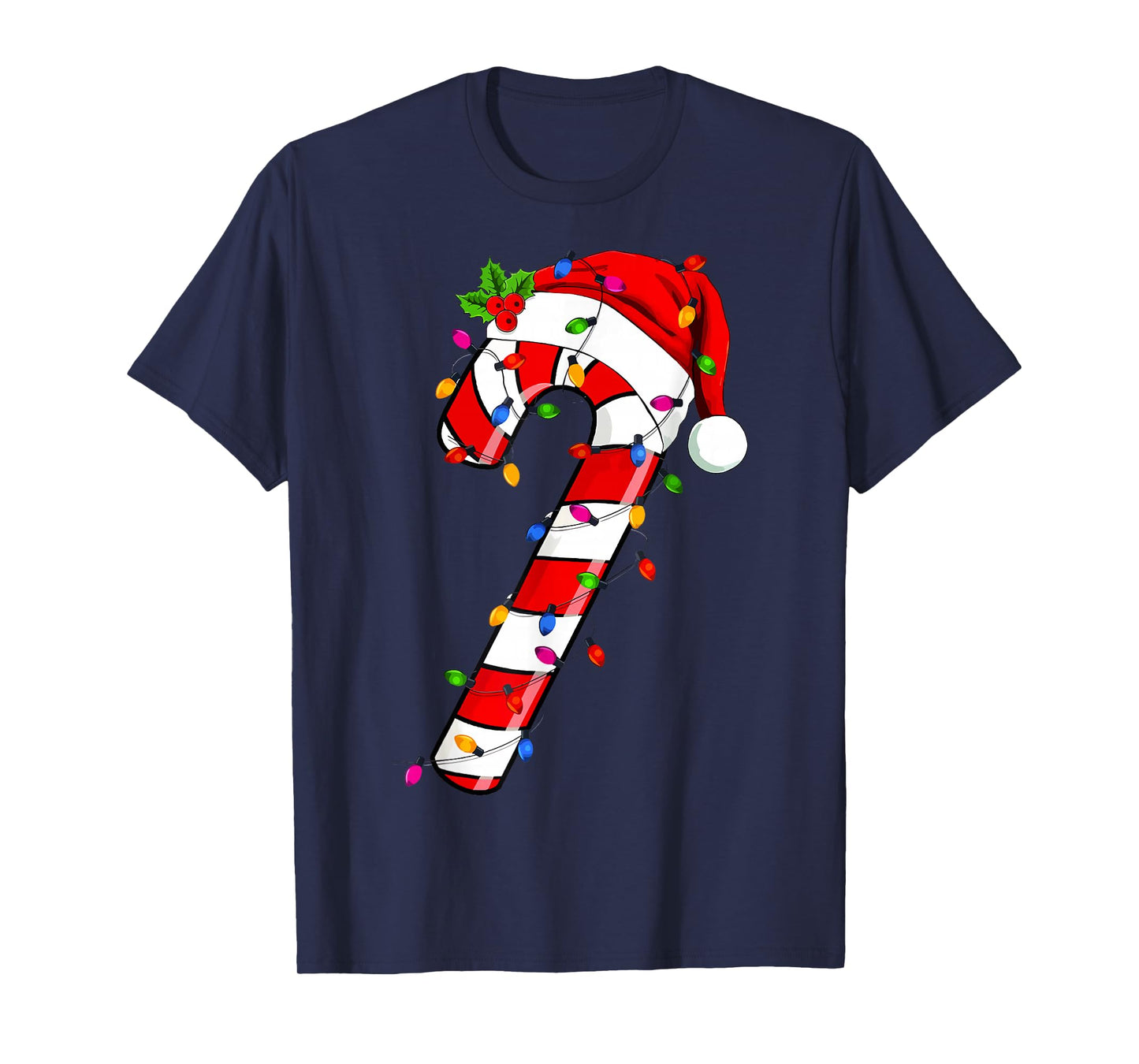 Christmas Candy Cane Santa Xmas Kids Toddler Youth Women Men T-Shirt