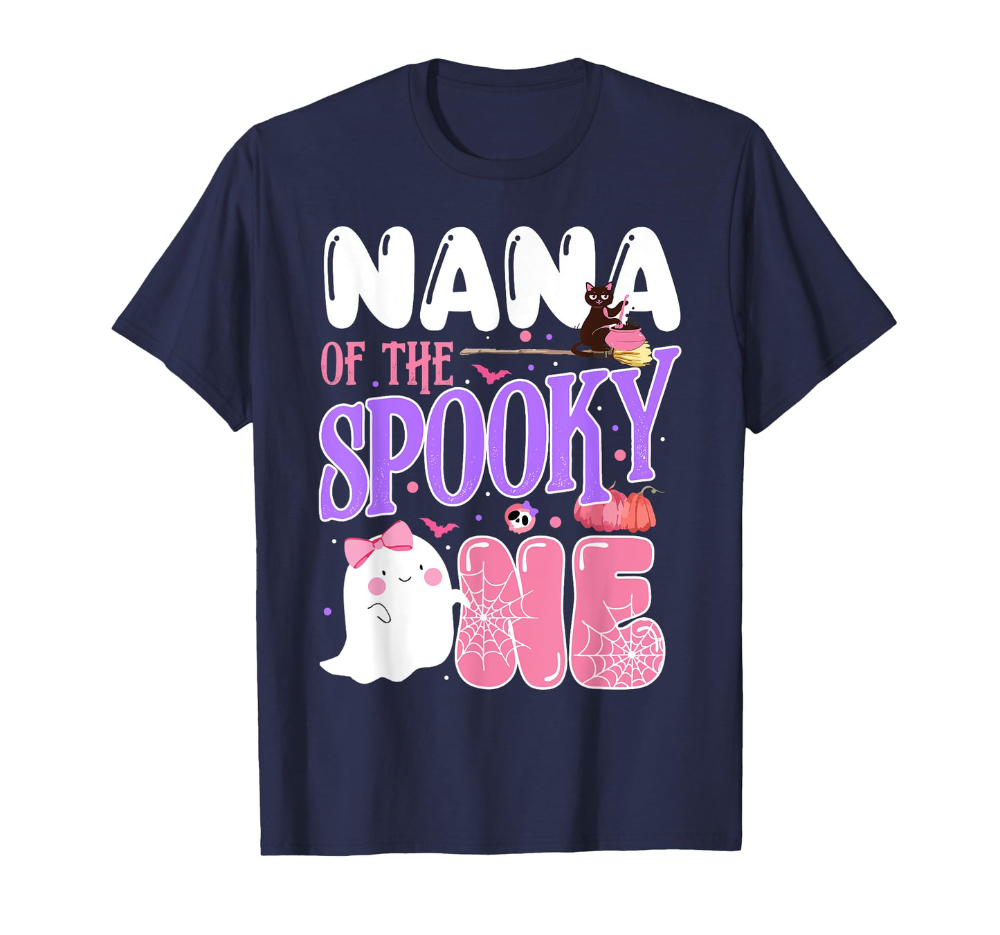 Nana Of The Spooky One 1st Birthday Halloween Pink Ghost T-Shirt