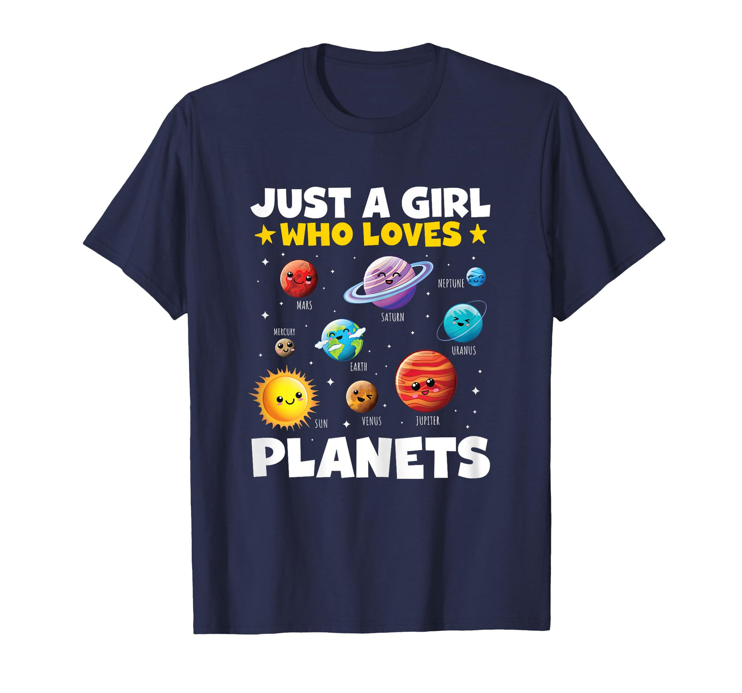 Just a Girl Who Loves Planets Solar Space Science Lover STEM T-Shirt