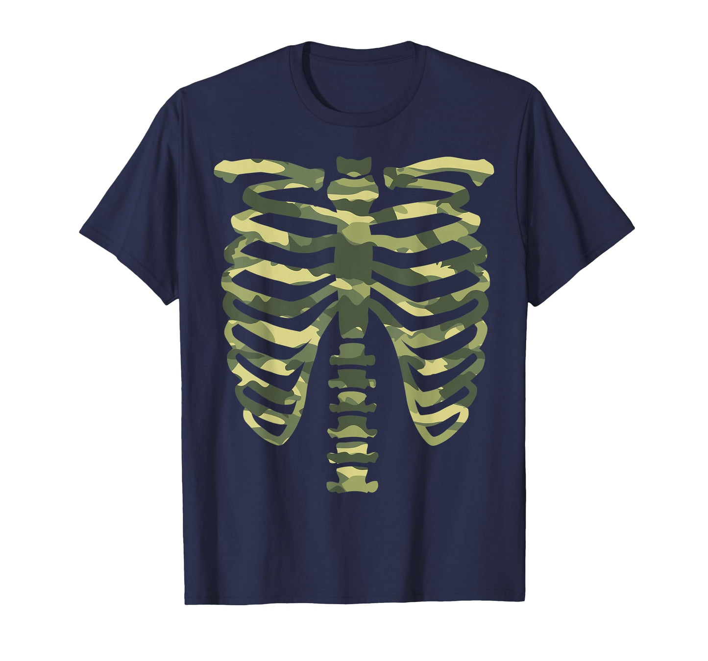 Camo Skeleton Military Halloween Costume Lazy Easy T-Shirt