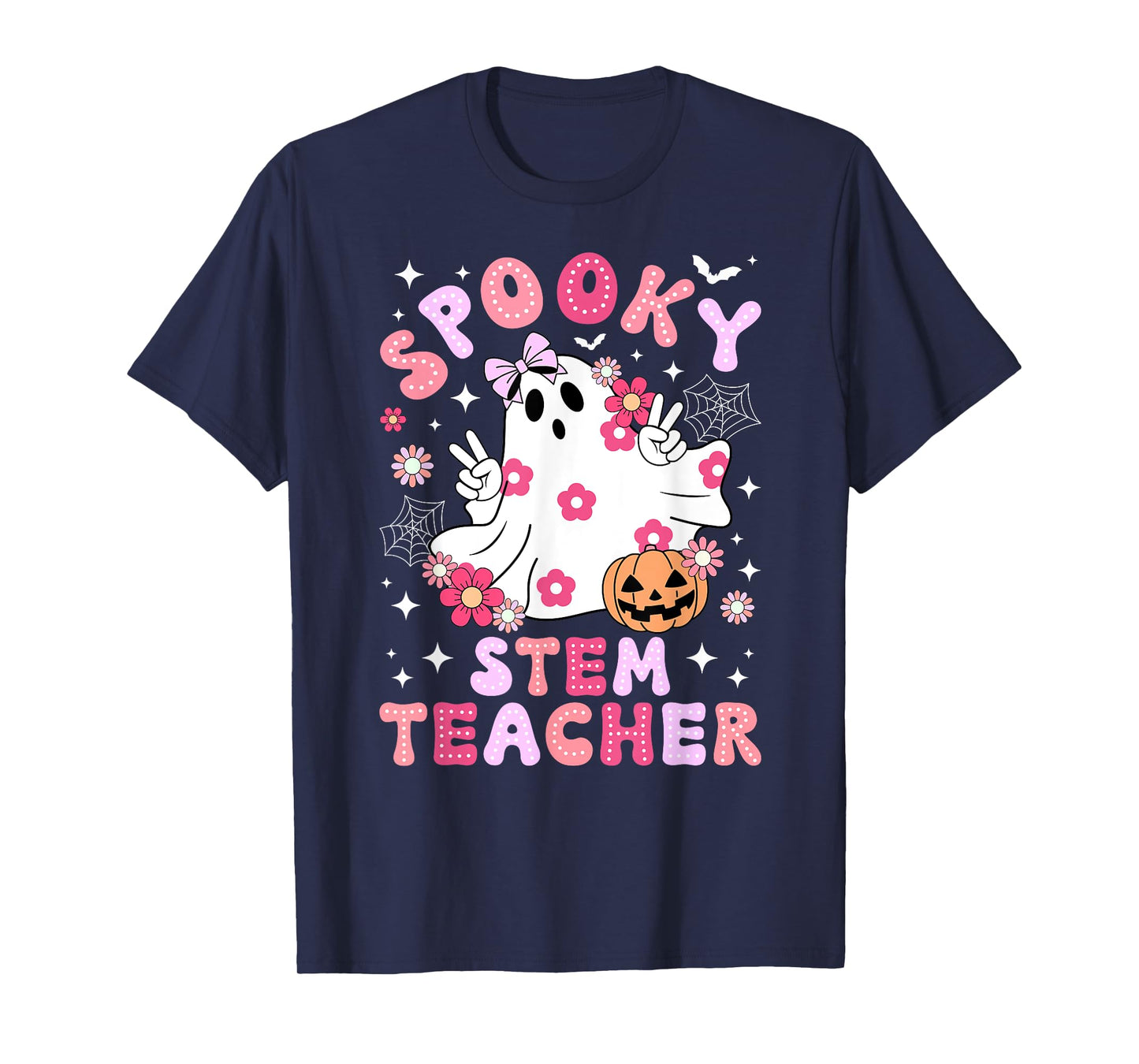 Spooky STEM Teacher Halloween STEM Teacher Groovy T-Shirt