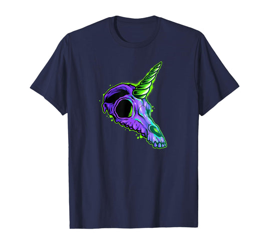 Unicorn Head Skull Punk Emo Magical Horse Unicorn Lover T-Shirt