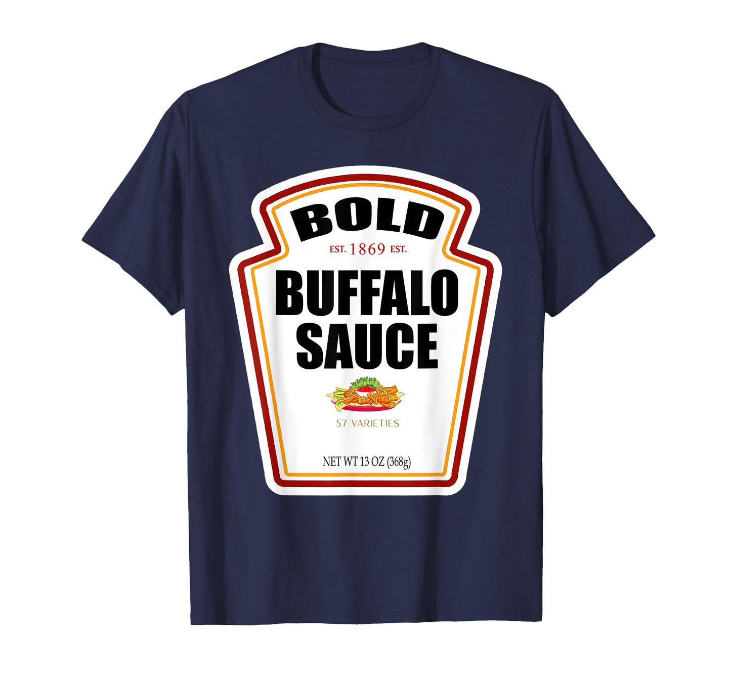Bold Buffalo Sauce Bottle Label Funny Halloween Costume T-Shirt