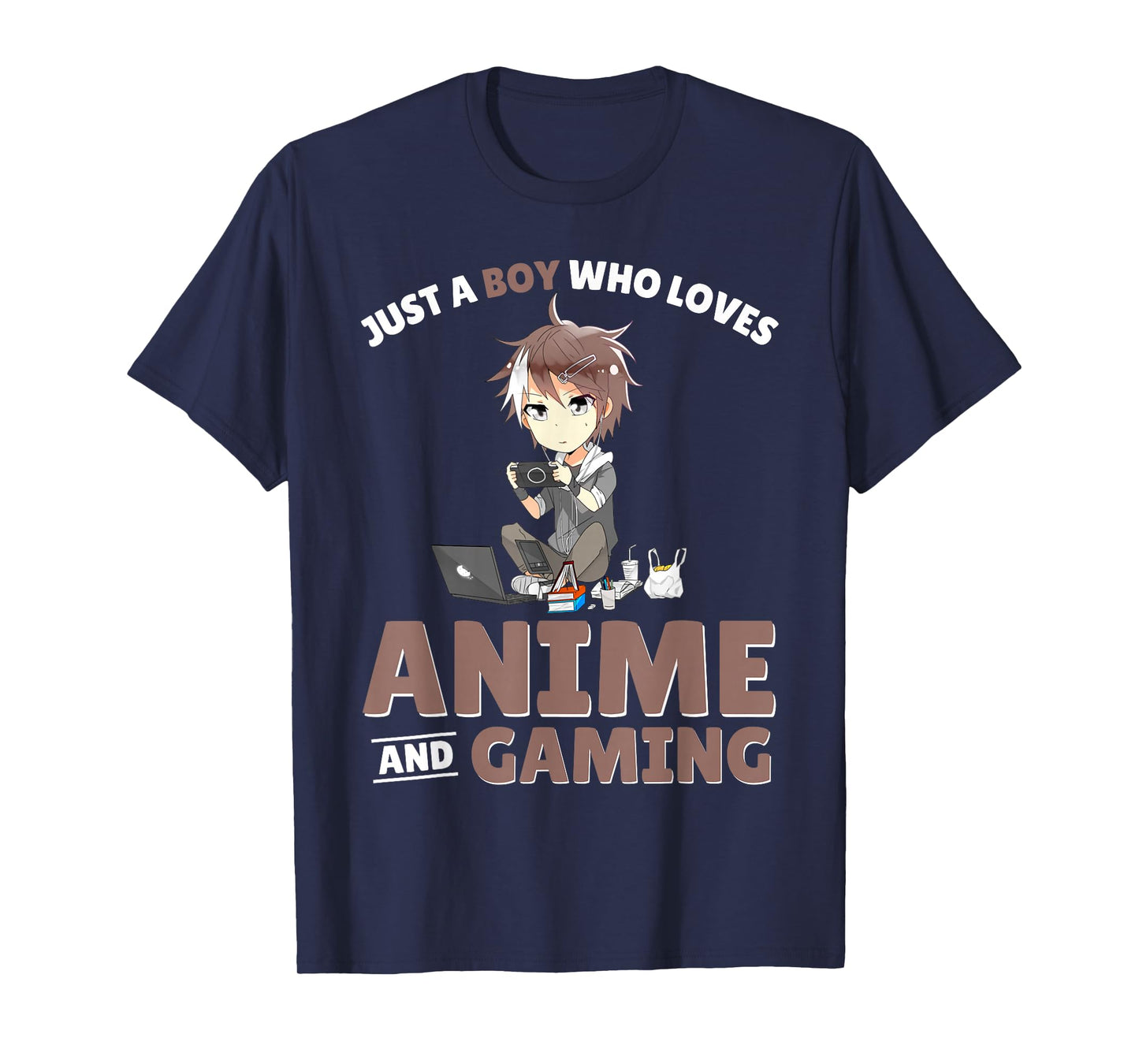 Just A Boy Who Loves Anime And Gaming Gamer Japanese Anime T-Shirt