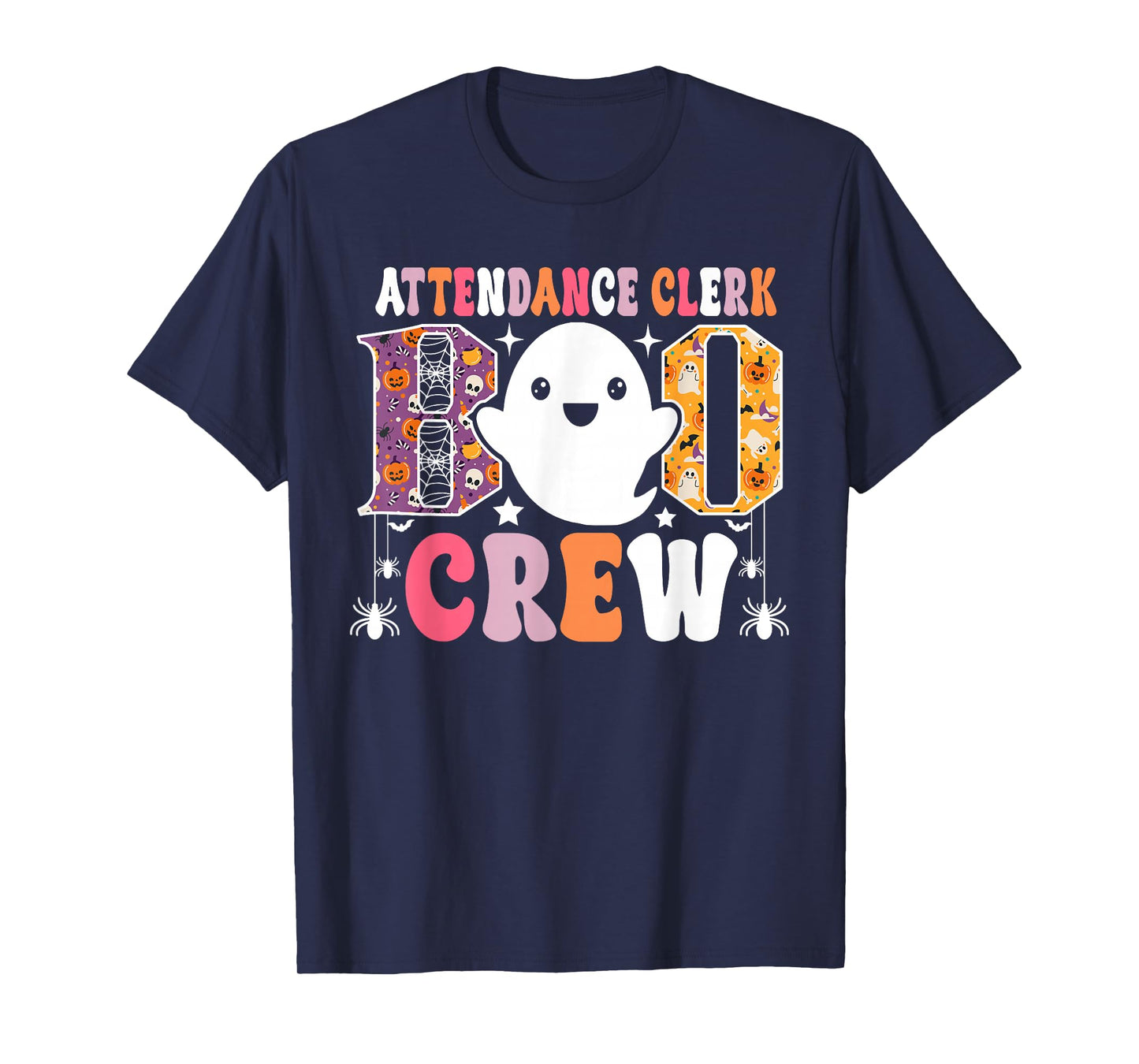 Attendance Clerk Boo Crew Funny Ghost Halloween Costume T-Shirt