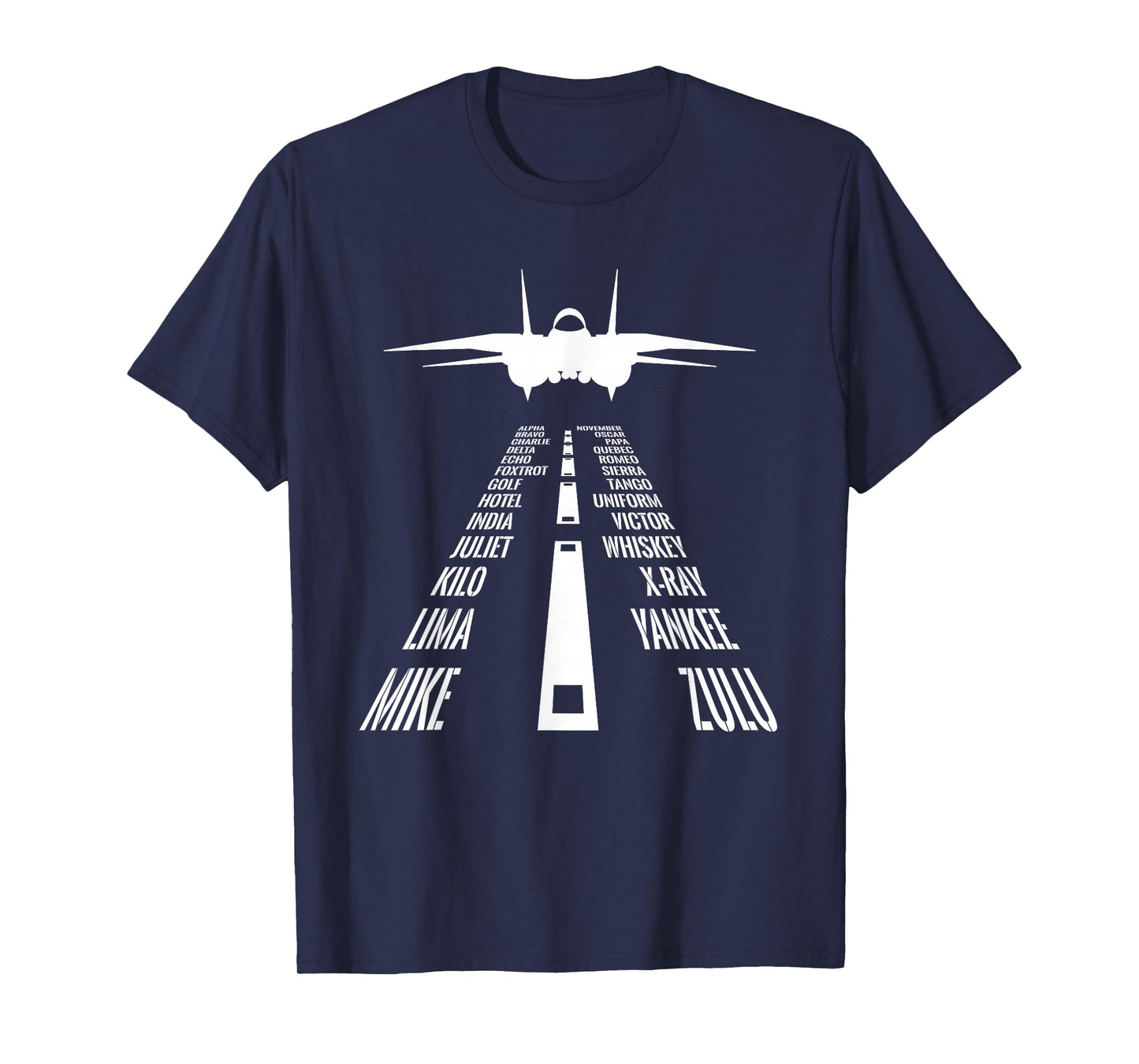 Flying F14 Tomcat Pilot Landing Phonetic Alphabet Runway T-Shirt