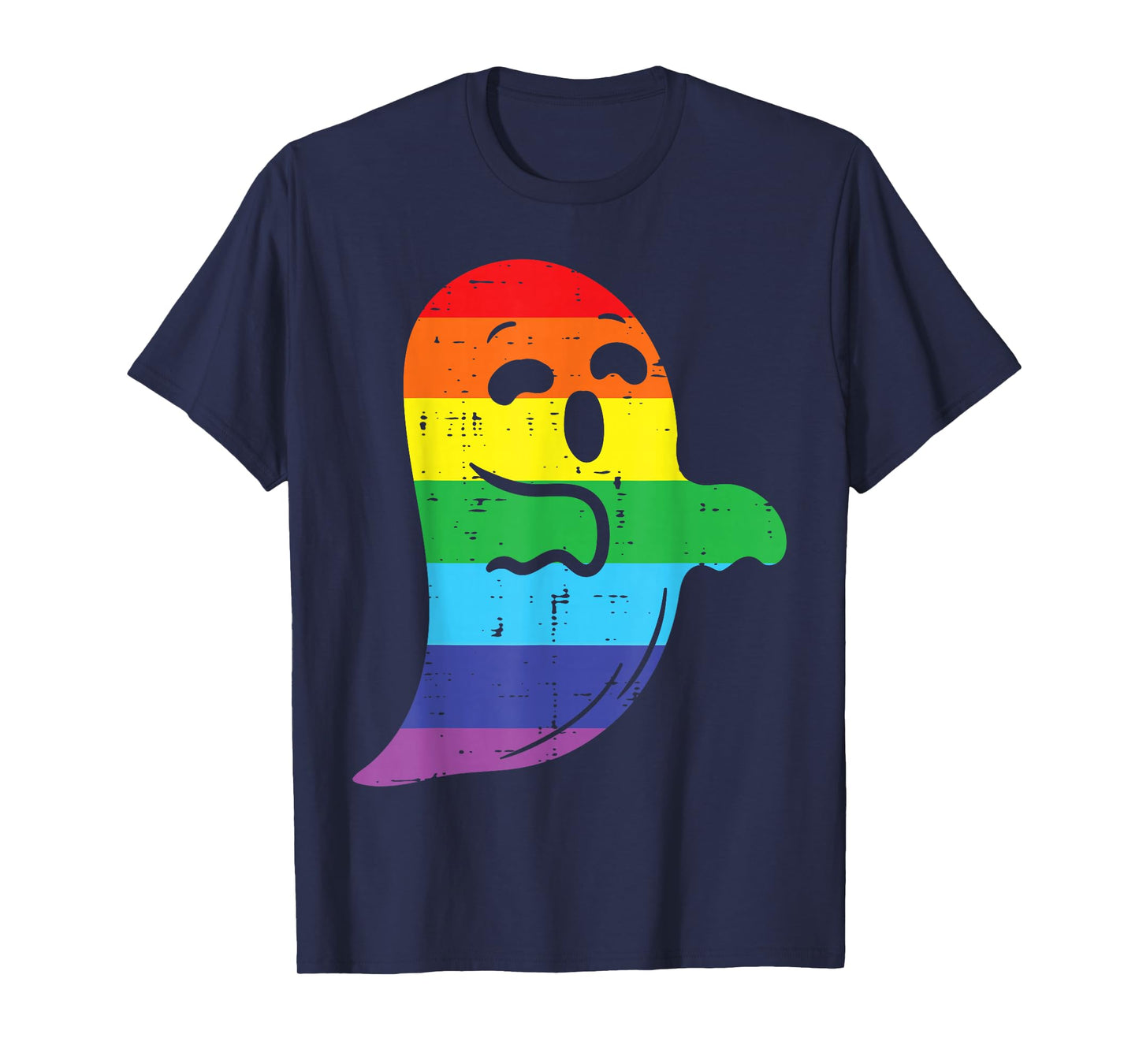 Rainbow Ghost LGBT Gay Pride Lesbian Halloween Costume T-Shirt