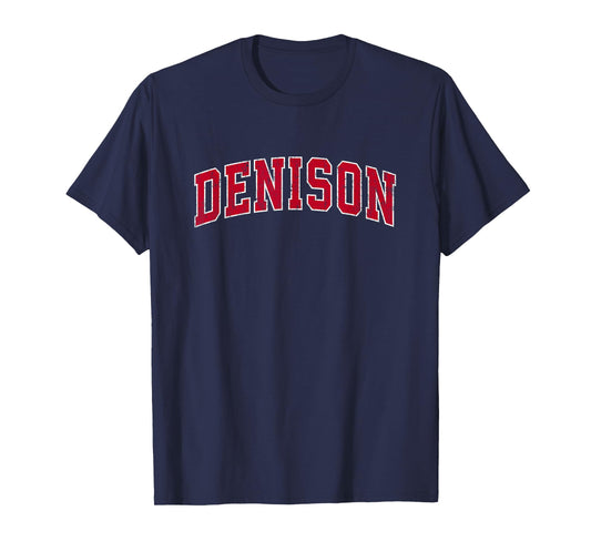 Denison Texas TX Vintage Sports Design Red Design T-Shirt