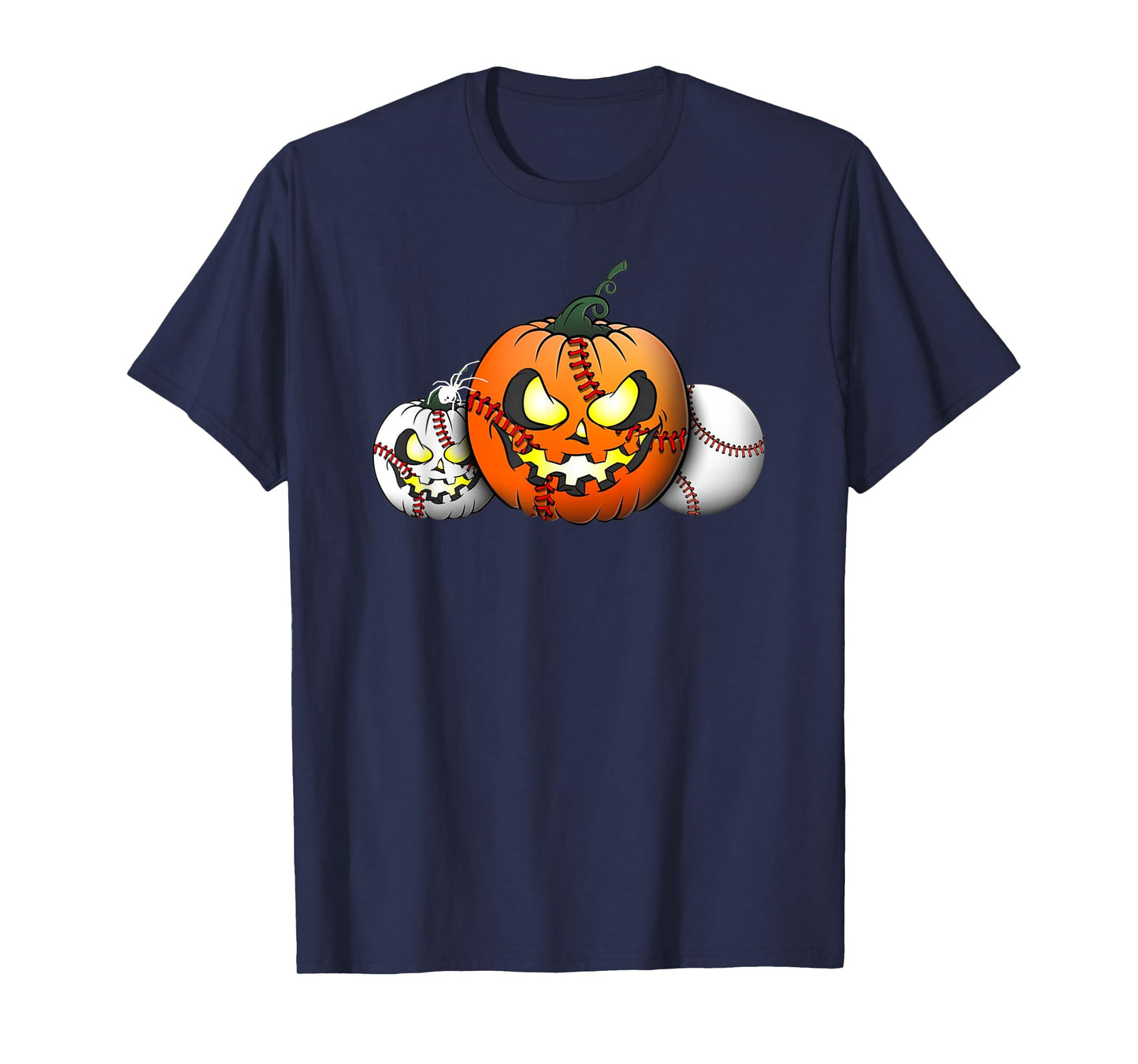 Horror Pumpkin Baseball Halloween Baseball Boys Youth Men T-Shirt
