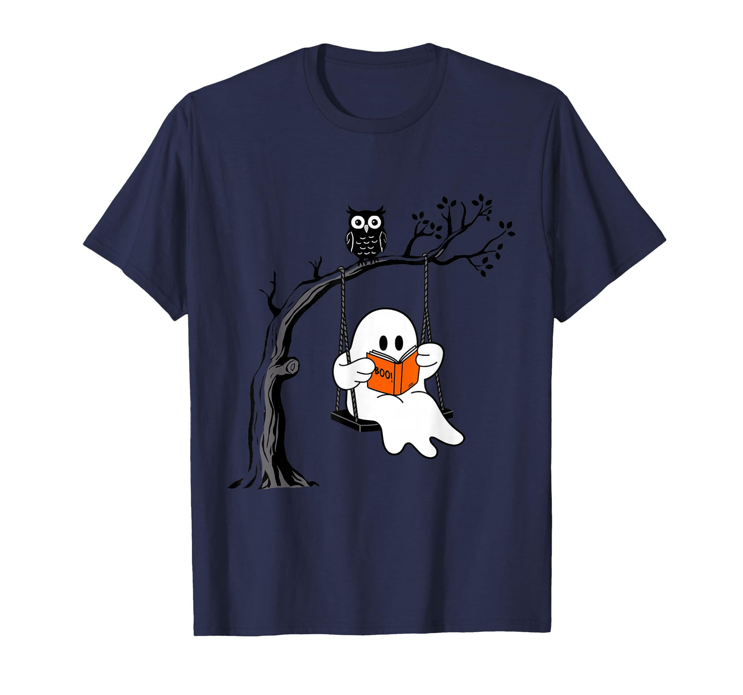 Halloween Ghost Swing Reading Vintage Costume Women Kids Men T-Shirt