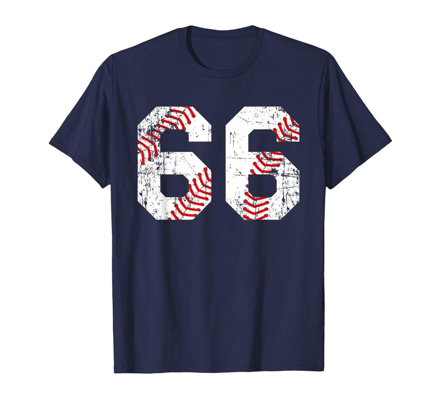 Vintage Baseball 66 Jersey Number T-Shirt