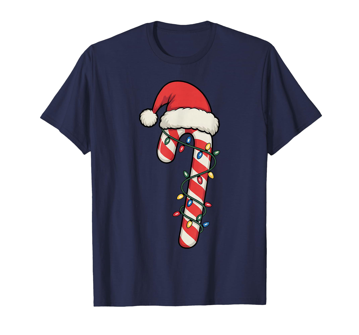 Santa Candy Cane Shirt Men Women Kids Boys Candy Cane Xmas T-Shirt