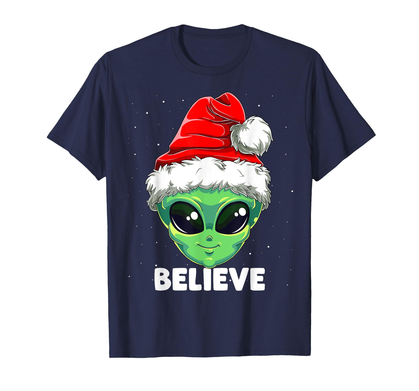 Christmas Alien Santa Costume Funny UFO Santa Hat Xmas Kids T-Shirt