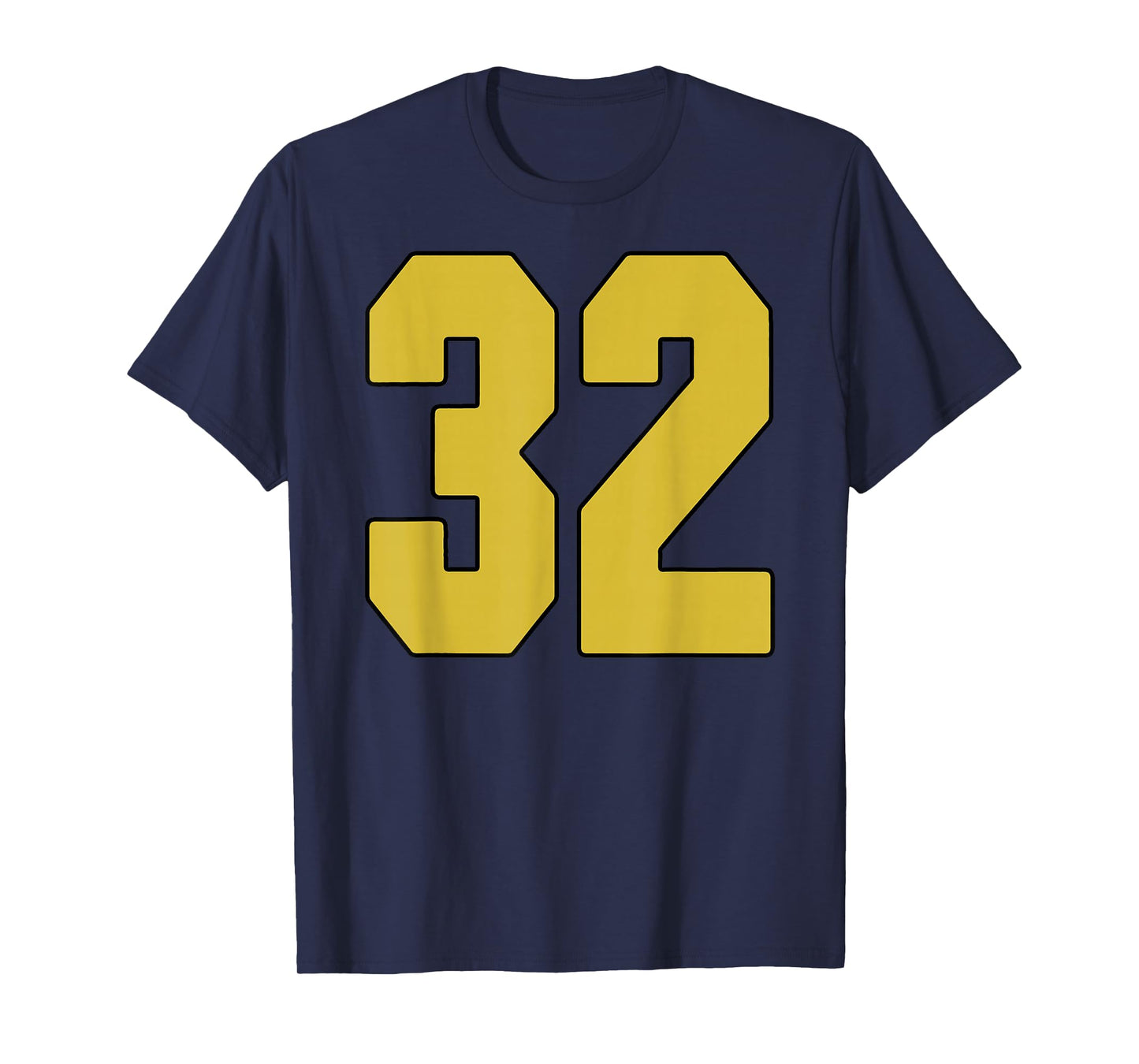 Old Gold Black Number 32 Jersey Player Uniform #32 T-Shirt