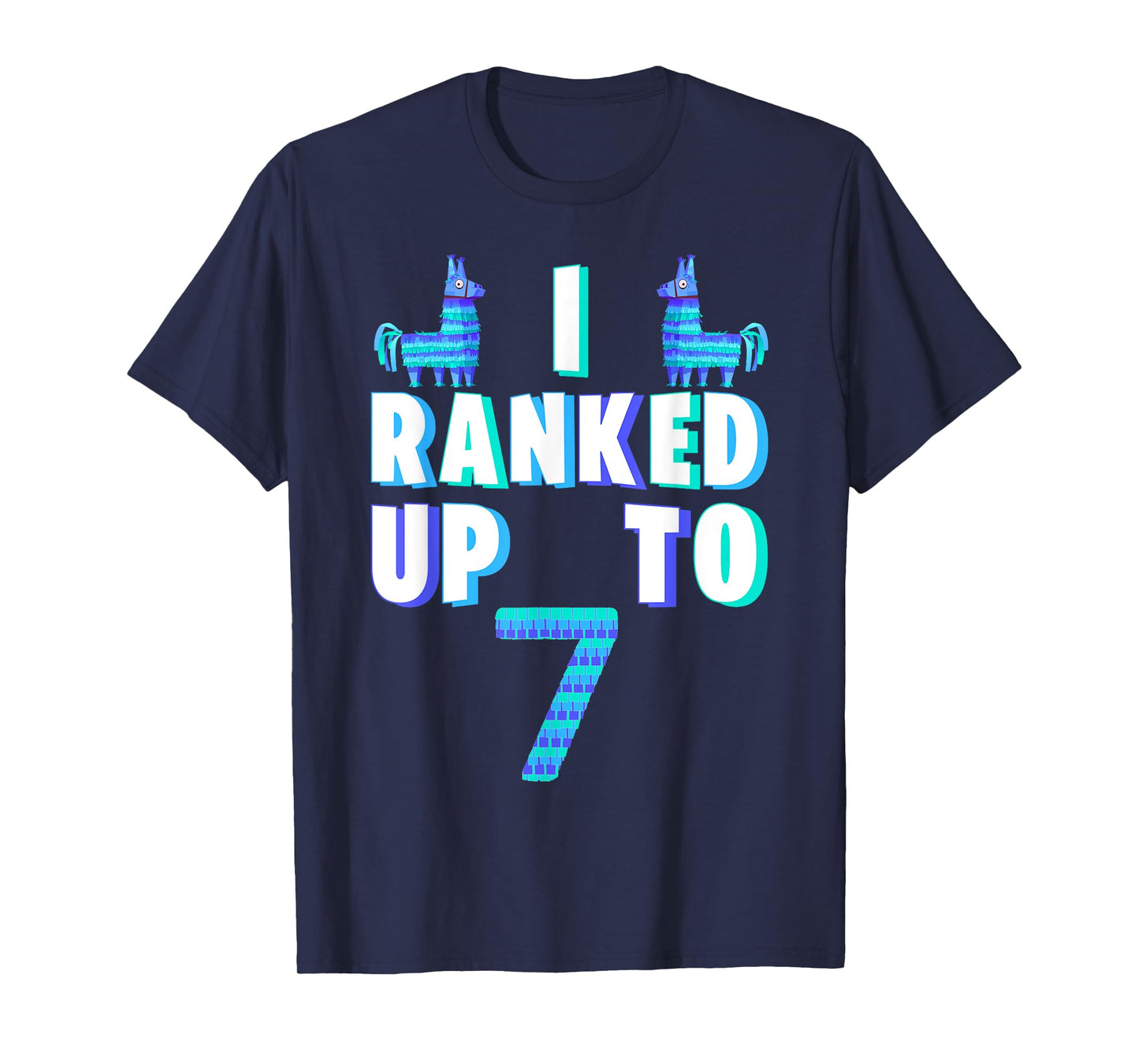I Ranked Up To 7 Birthday Video Game Llama Piñata Birthday T-Shirt