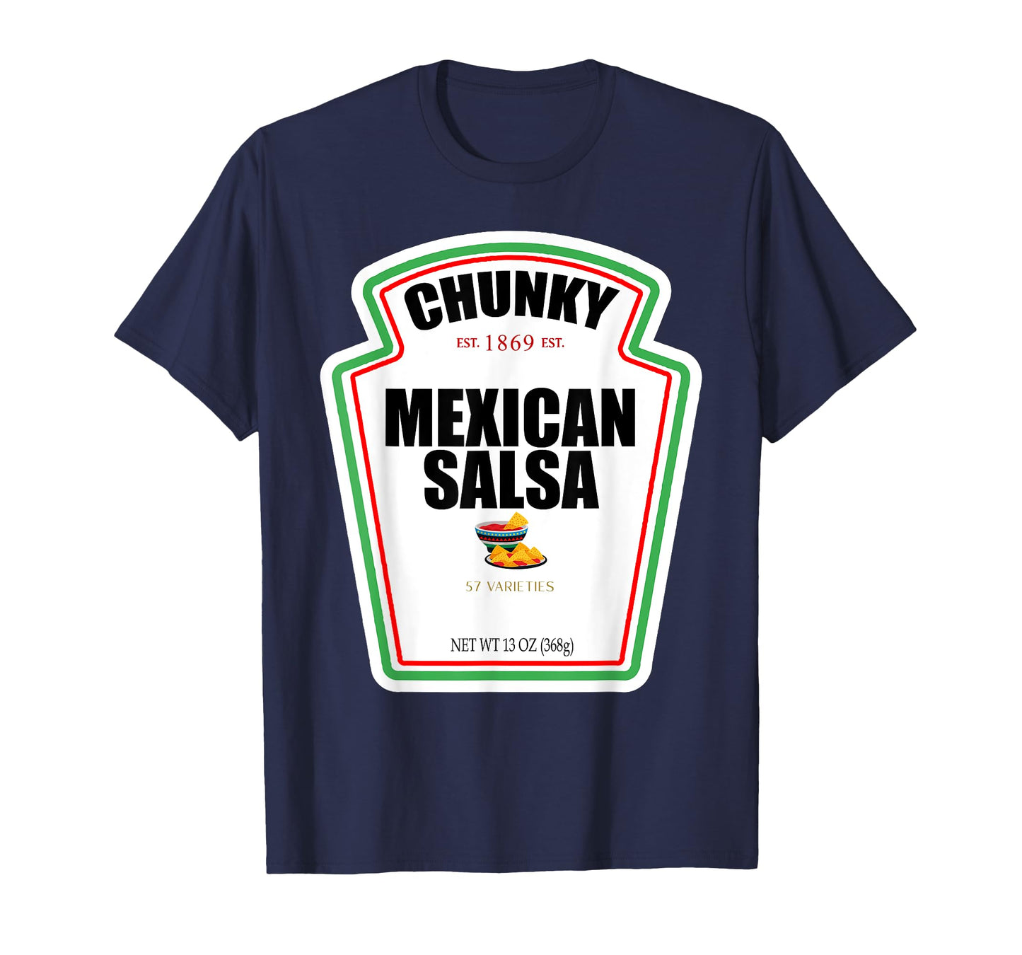 Halloween Matching Costume Chunky Mexican Salsa Bottle Label T-Shirt