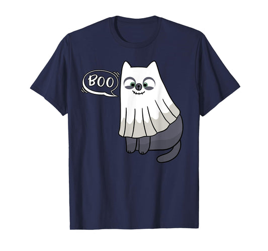 Cute Boo Halloween Kitten Cat Ghost Costume Kids Adult Tee T-Shirt