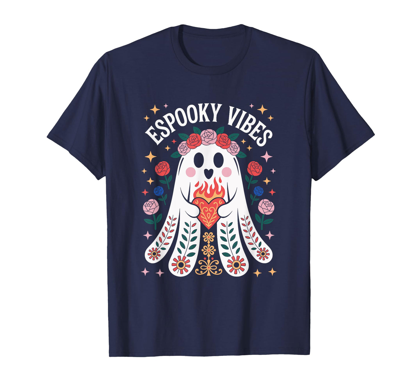 Espooky Vibes Spanish Halloween Mexican Teacher T-Shirt