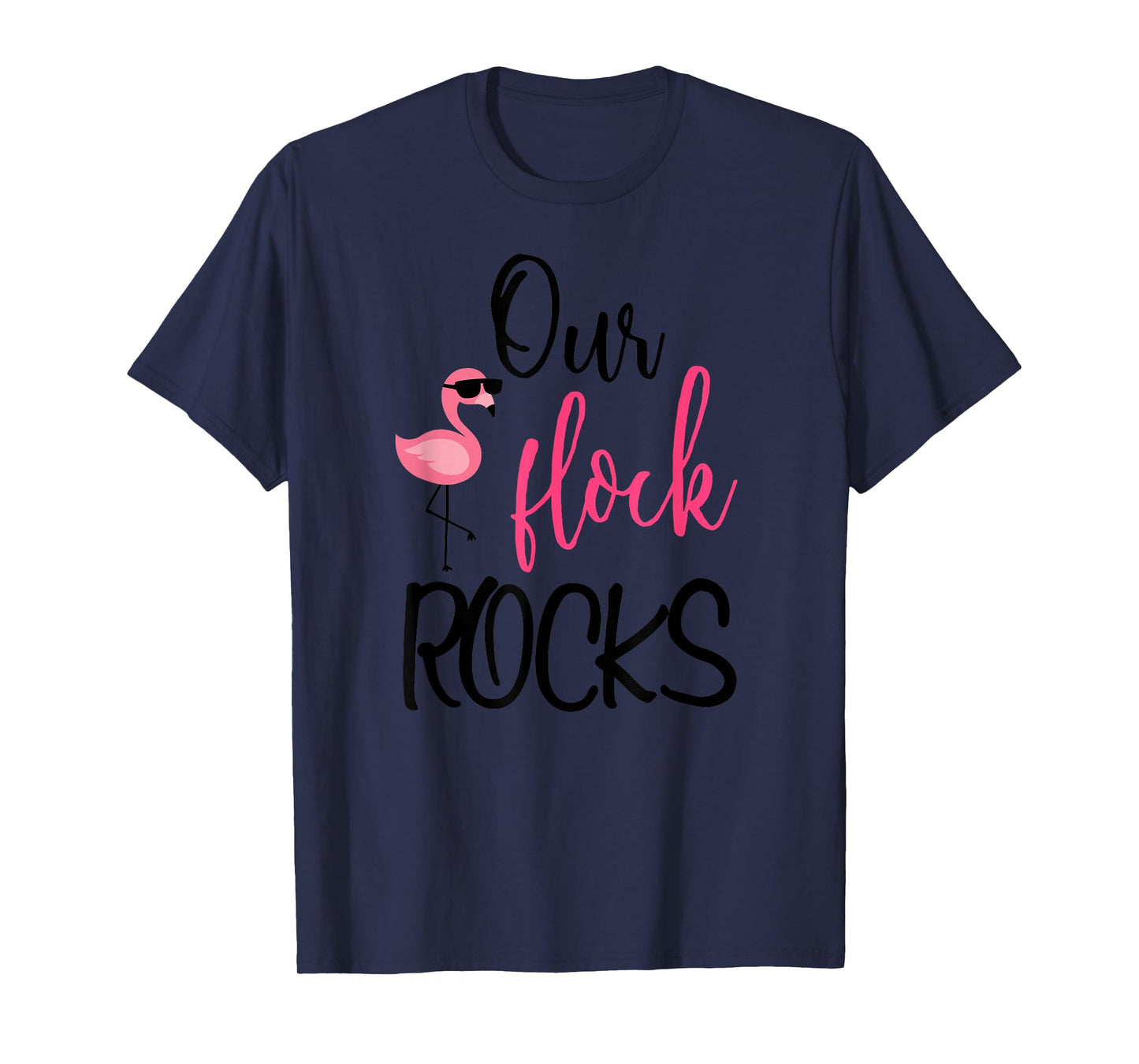 Our Flock Rocks Flamingo Mother's Day Gift T-Shirt