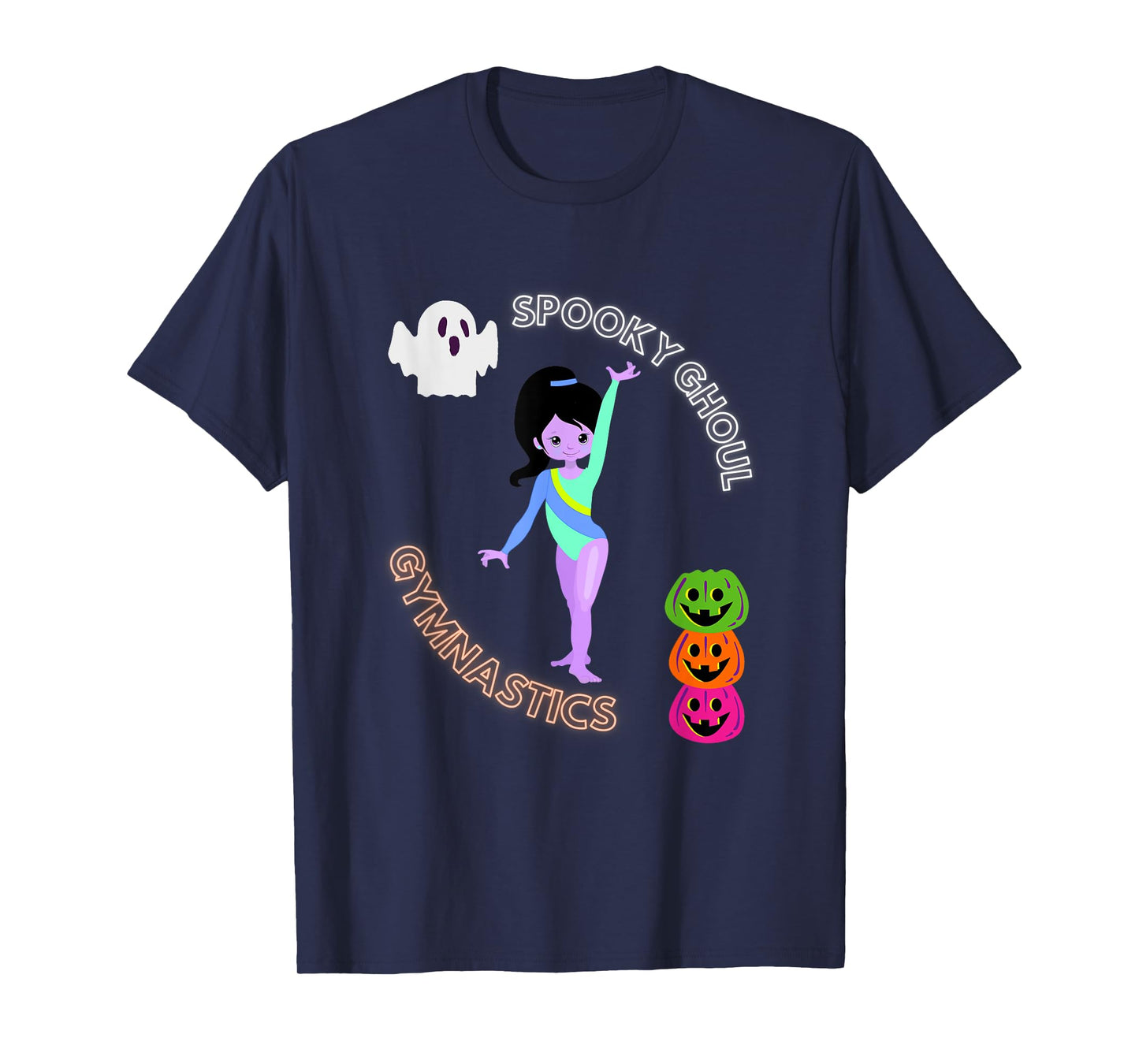 Spooky Ghoul Gymnastics Halloween Gymnast Pumpkin T-Shirt