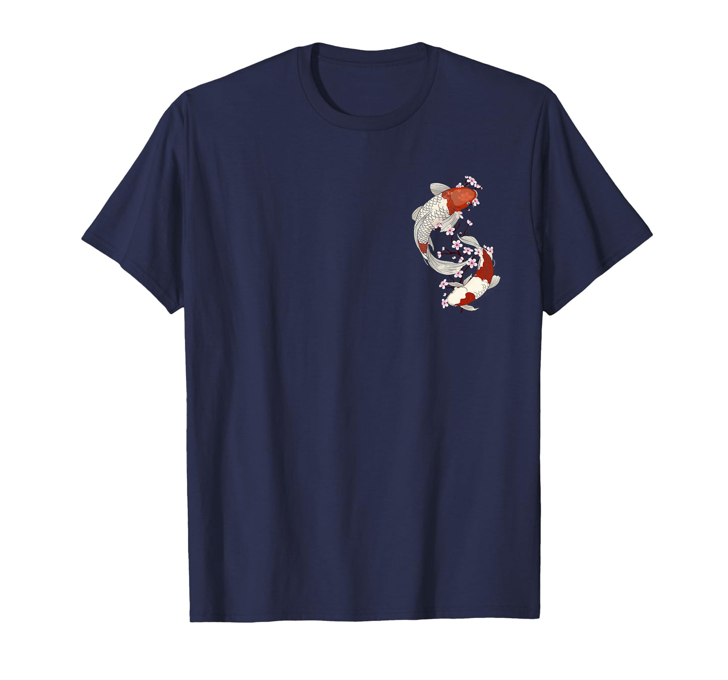 Japanese Koi Fish and Cherry Blossom Floral Art T-Shirt
