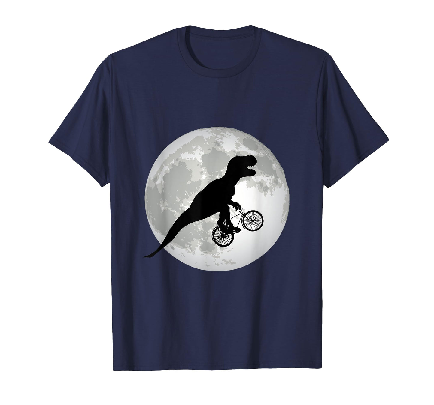 T-Rex Cycling Over The Moon, Trex on Bike, Funny Dinosaur T-Shirt