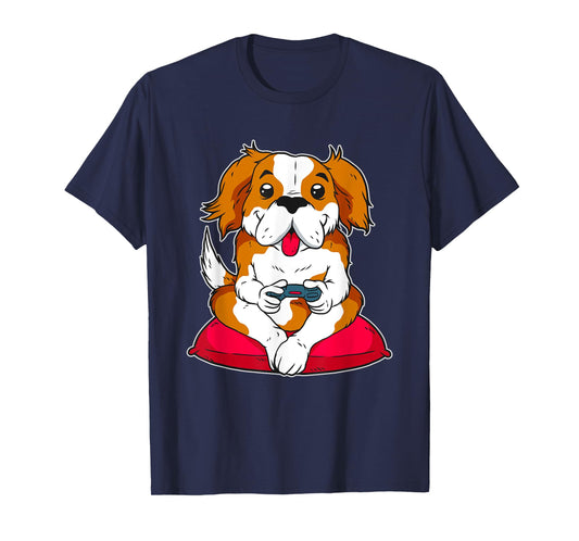 Cute Gamer Dog Gaming T-Shirt for Men Women