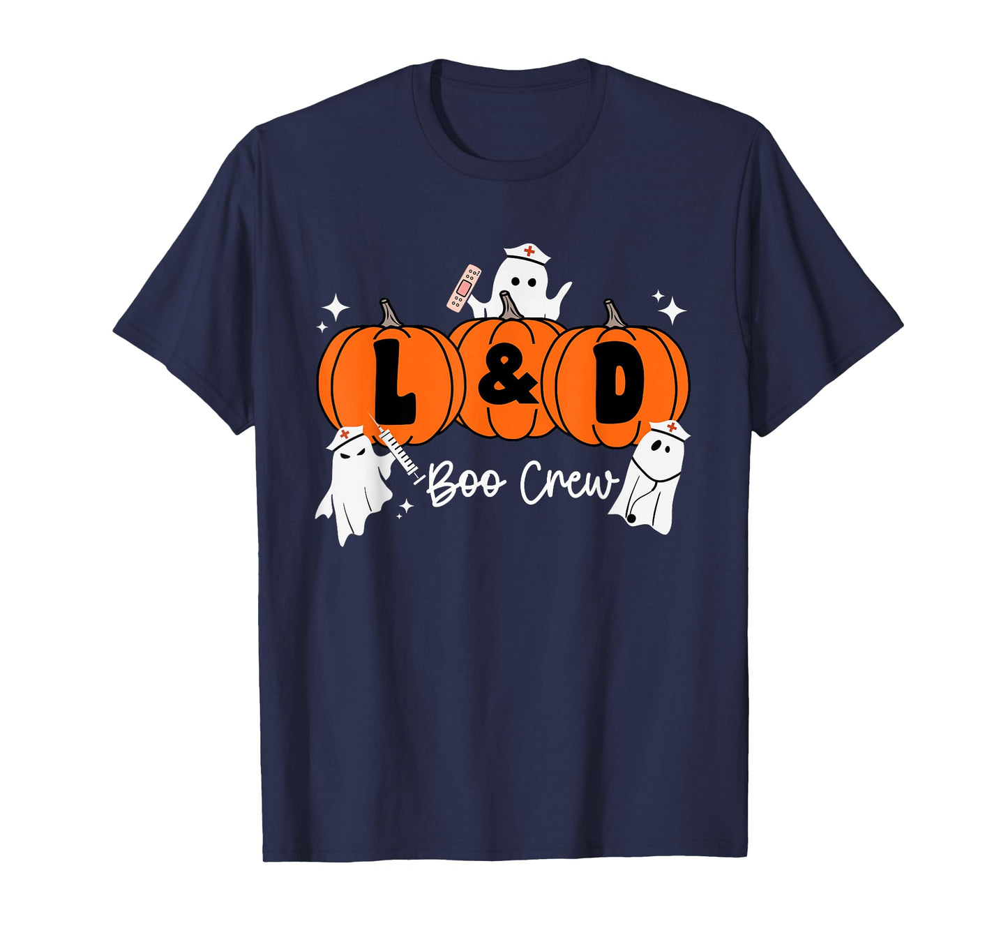 Labor and Delivery Halloween Pumpkin L&D Boo Crew Nurse T-Shirt