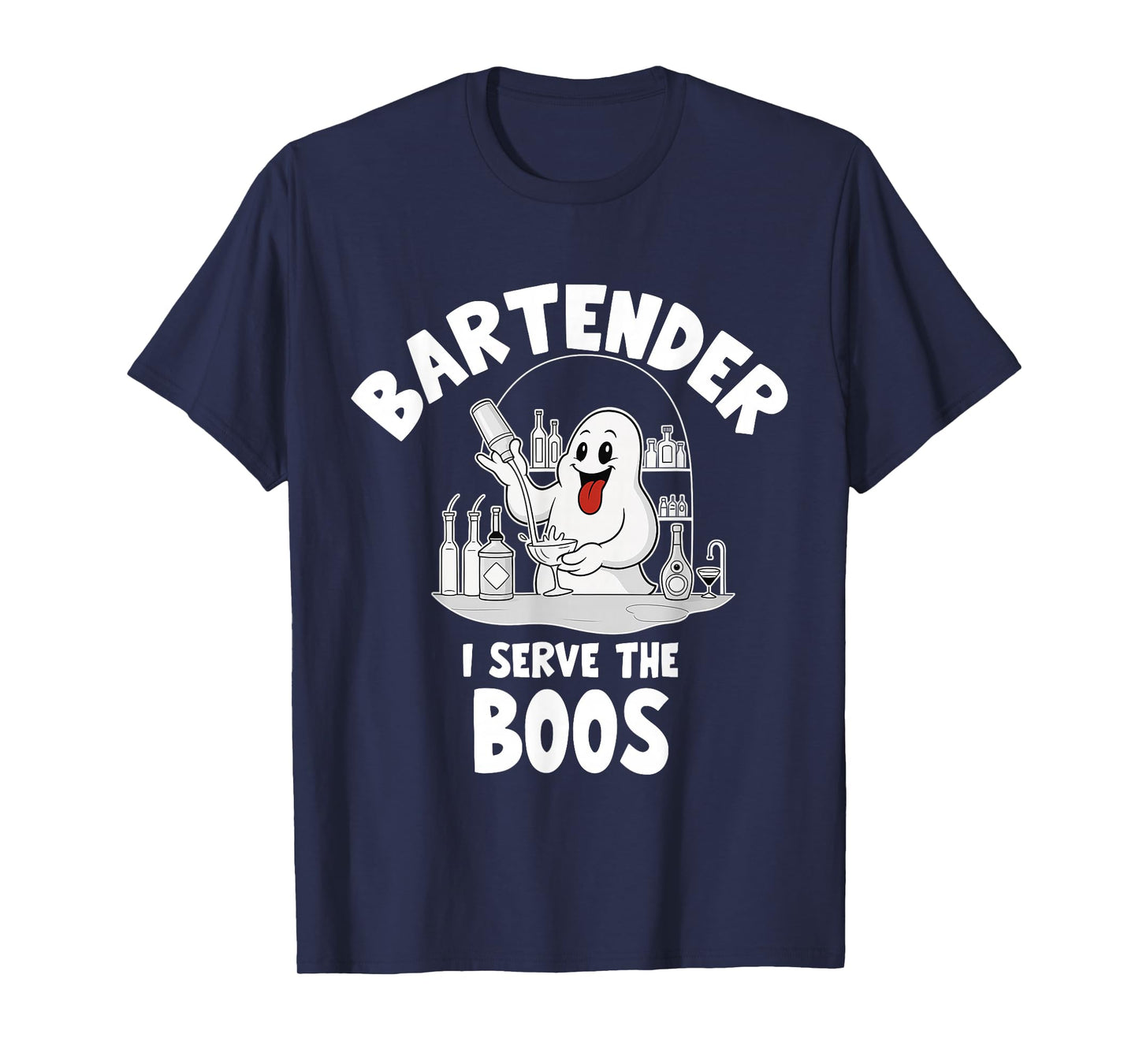 Bartender Halloween Costume I Serve The Boos Men Women T-Shirt