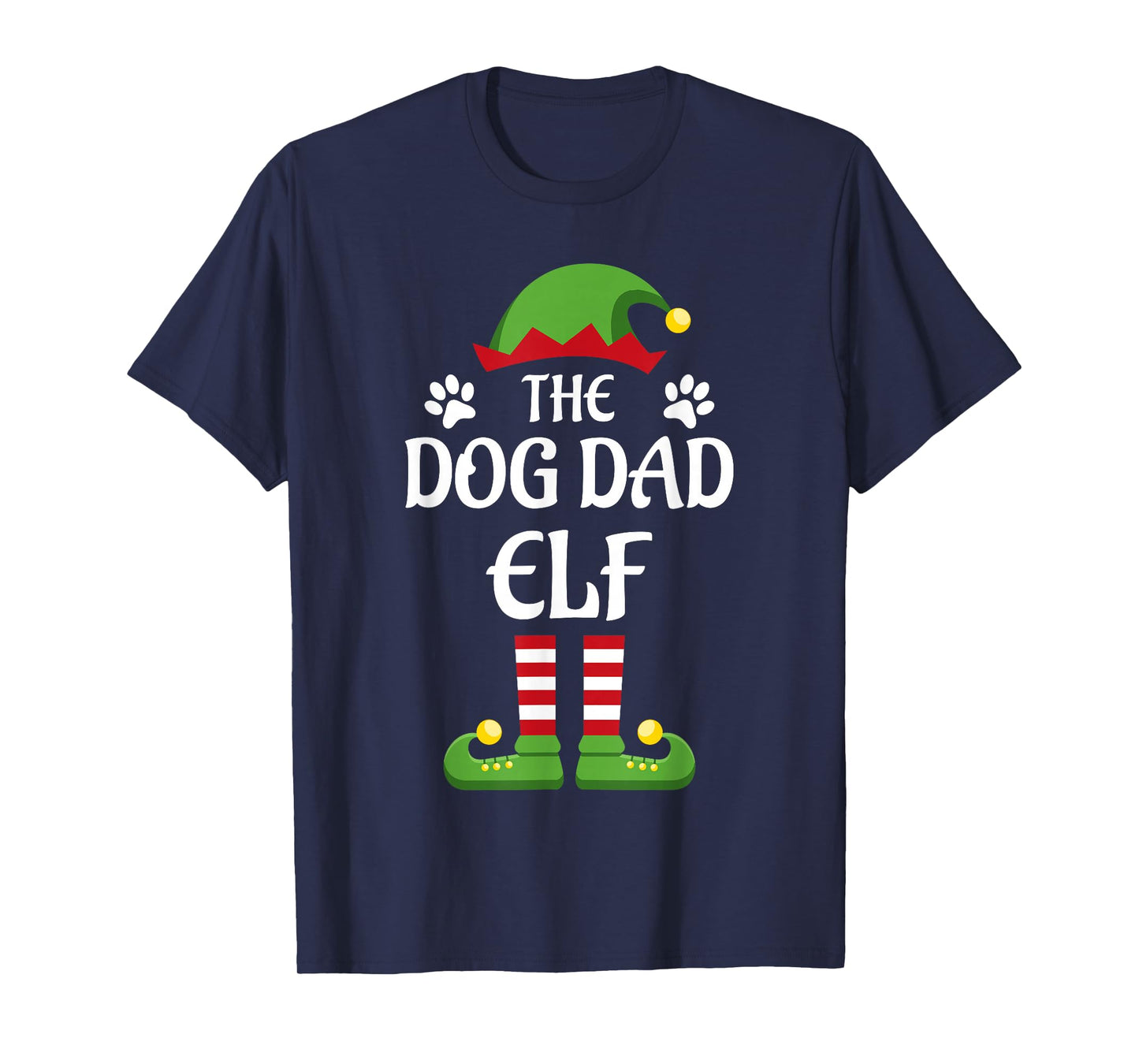 Dog Dad Elf Family Matching Group Christmas T-Shirt