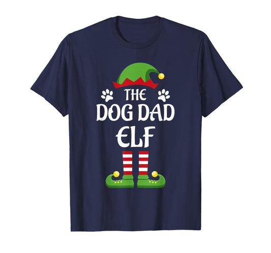Dog Dad Elf Family Matching Group Christmas T-Shirt
