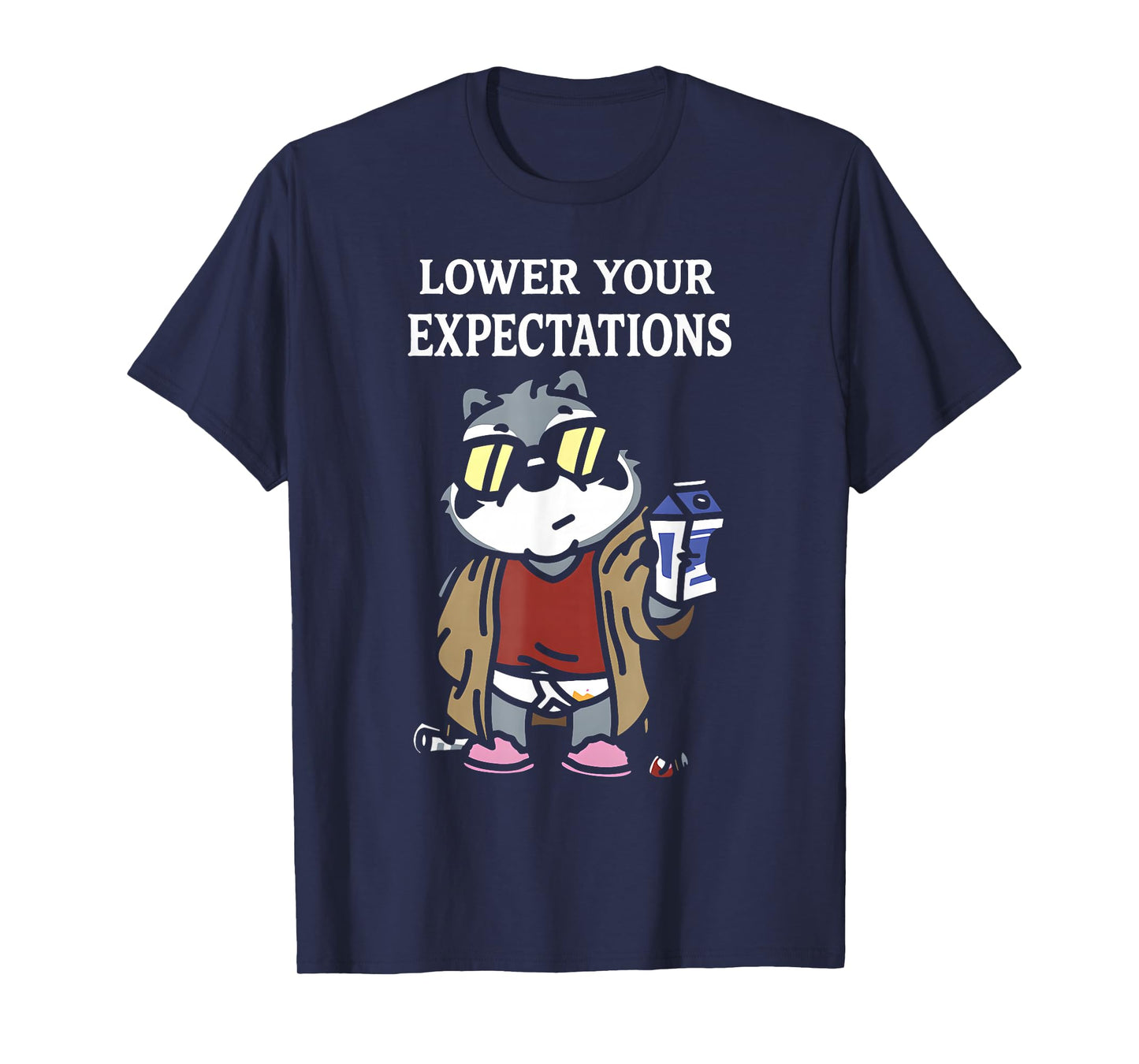 Lower Your Expectations Funny Cartoon Sarcasm T-Shirt