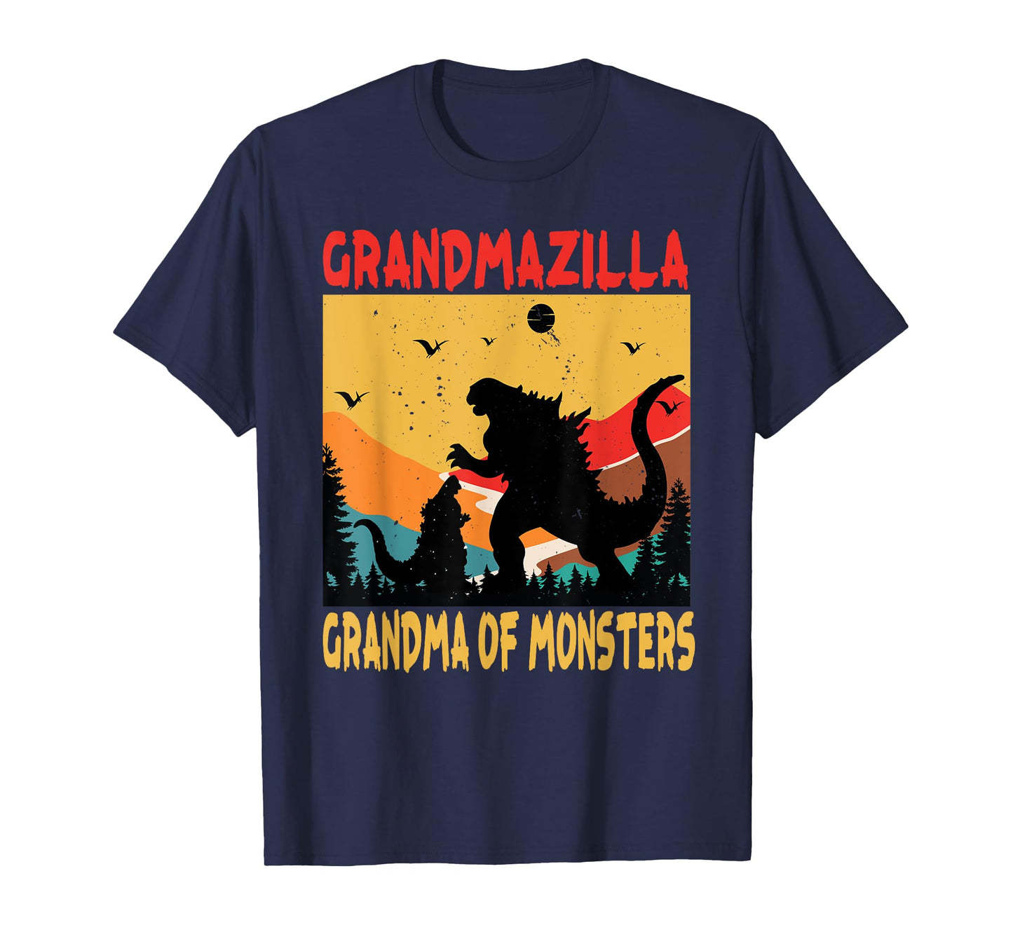 Grandmazilla Grandma Of Monsters Women Halloween Christmas T-Shirt