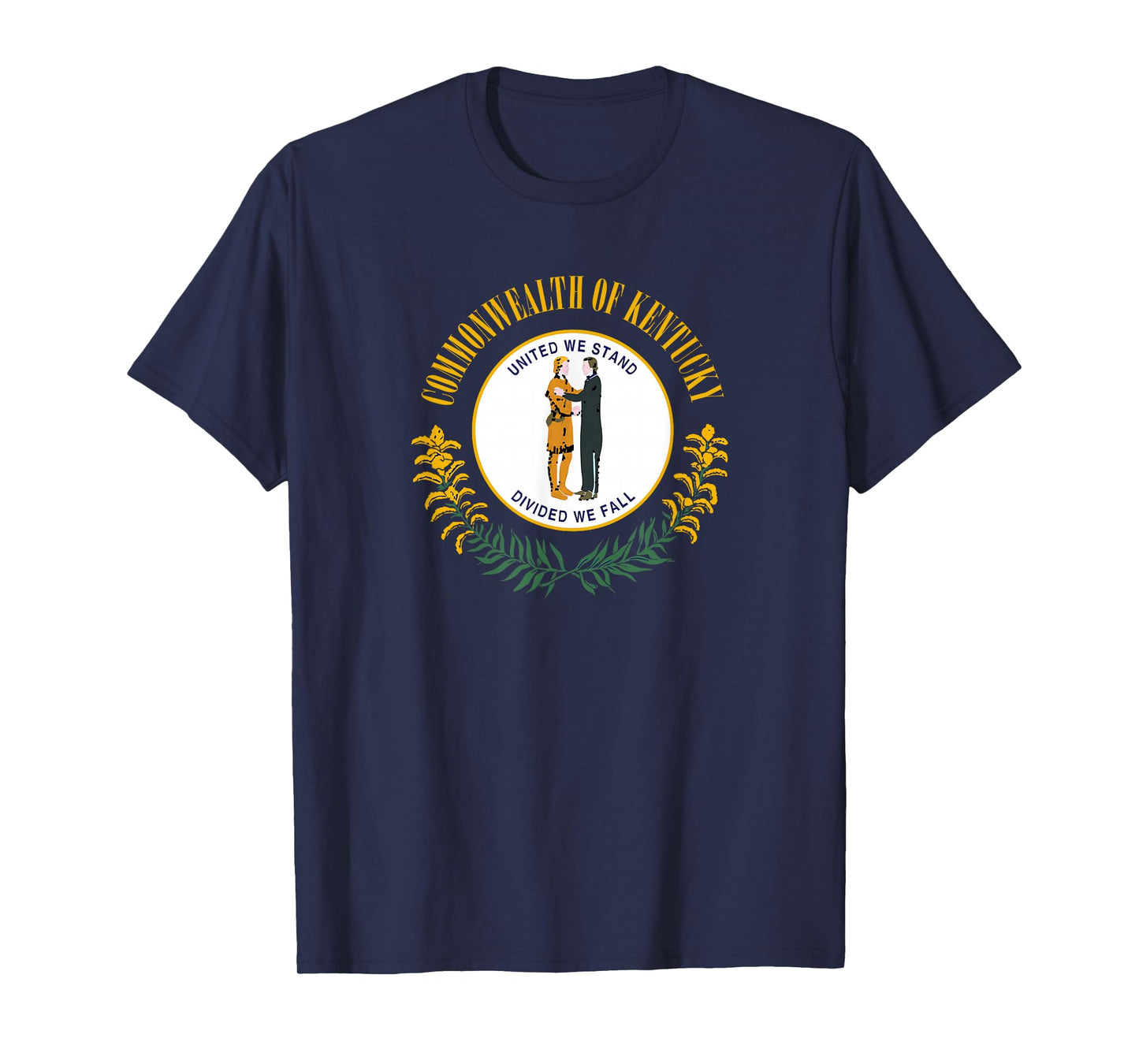We Love USA State Flags Kentucky Flag T-Shirt, Unisex-Adults, Blue, Small, Short Sleeve, Crew Neck, Classic Fit, Cotton-Polyester Blend