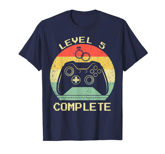 5th Wedding Anniversary Wife Husband Level 5 Complete Gamer T-Shirt