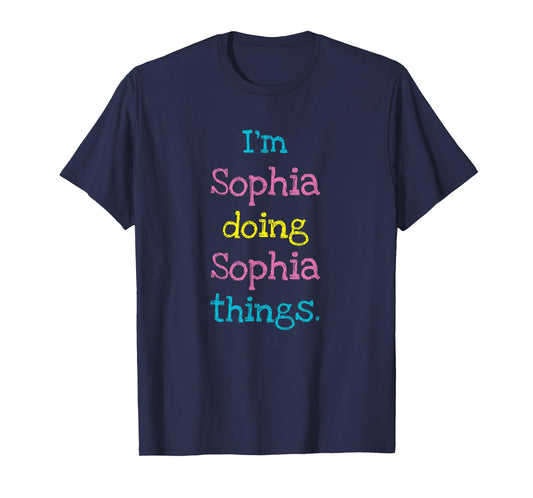 Sophia Cute Personalized Text Kid's Top for Girls T-Shirt