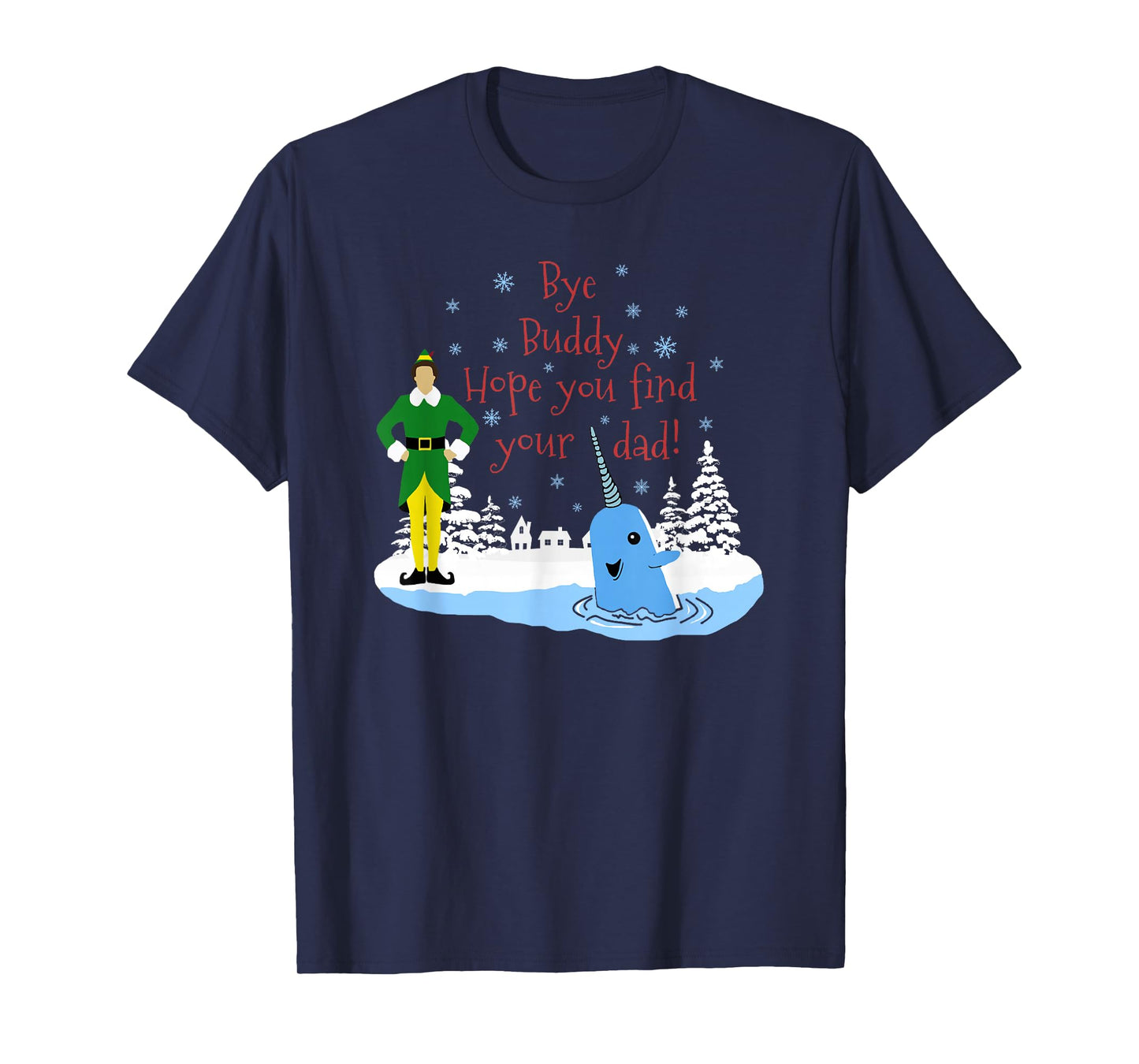 Happier Holidays Unisex-Kids Christmas Narwhal Elf T-Shirt