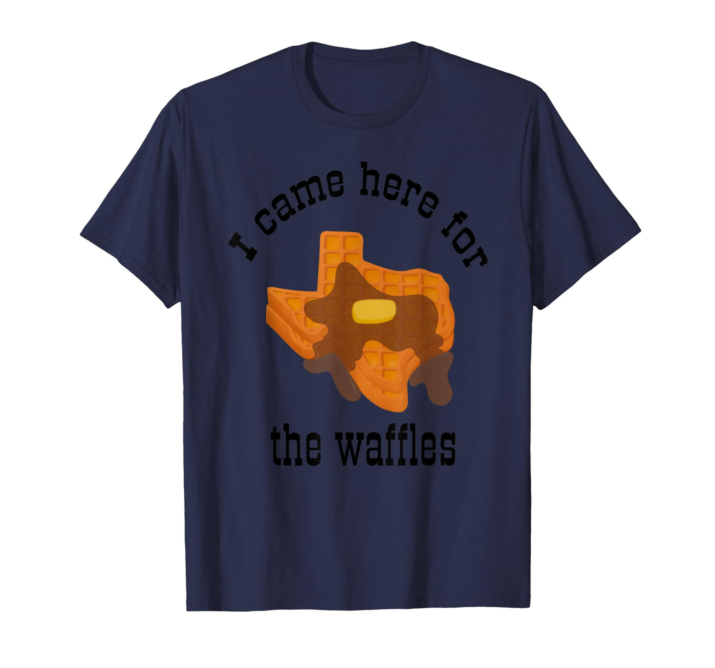 Funny Hotel Breakfast Texas Shaped Syrupy Buttered Waffles T-Shirt