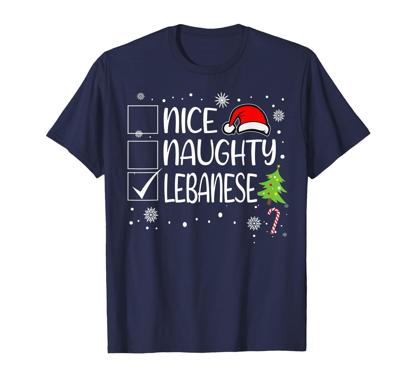 Nice Naughty Lebanese Christmas Naughty Family Group Xmas T-Shirt