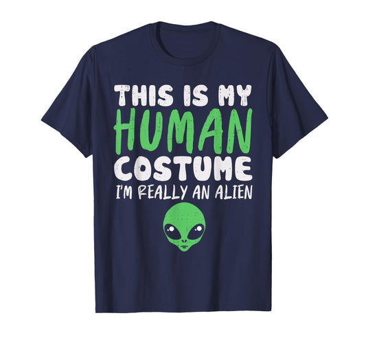 Spooky Human Costume I’m Alien Extraterrestrial Halloween T-Shirt